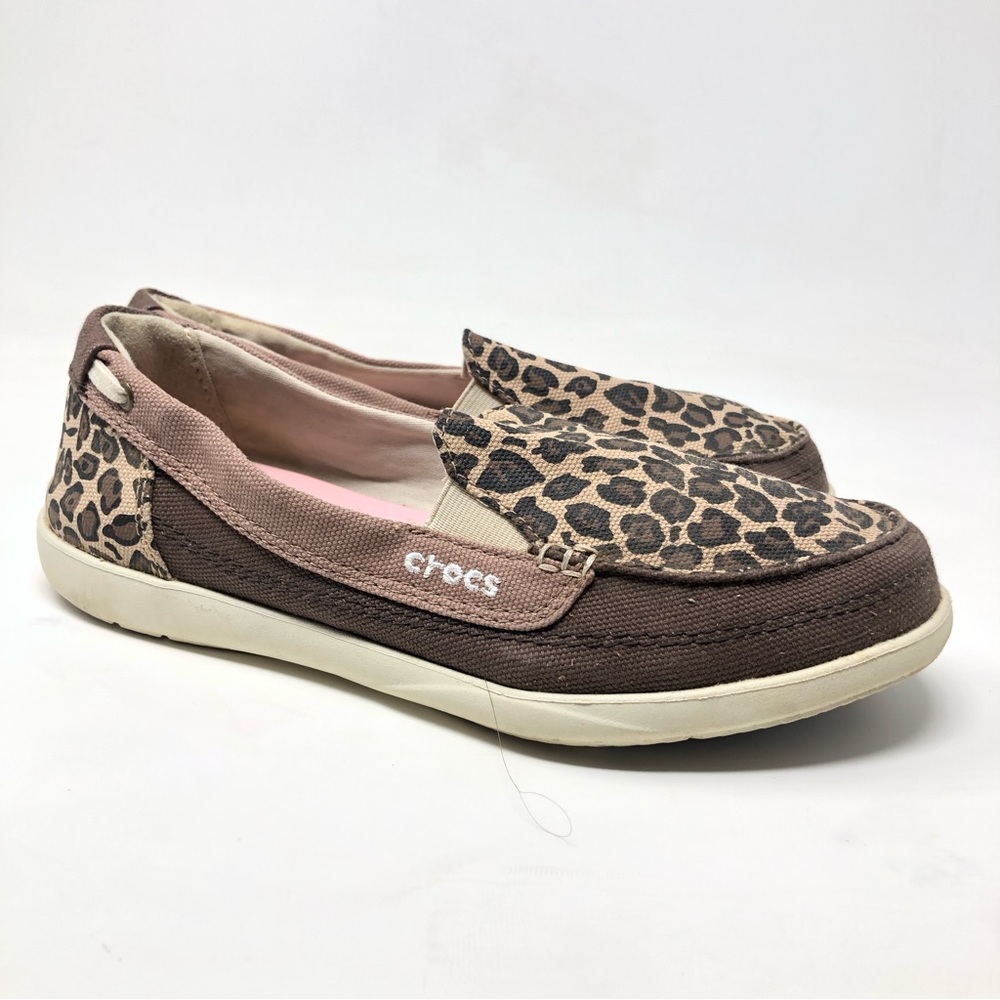 Crocs Canvas Animal Print Loafers Size 6